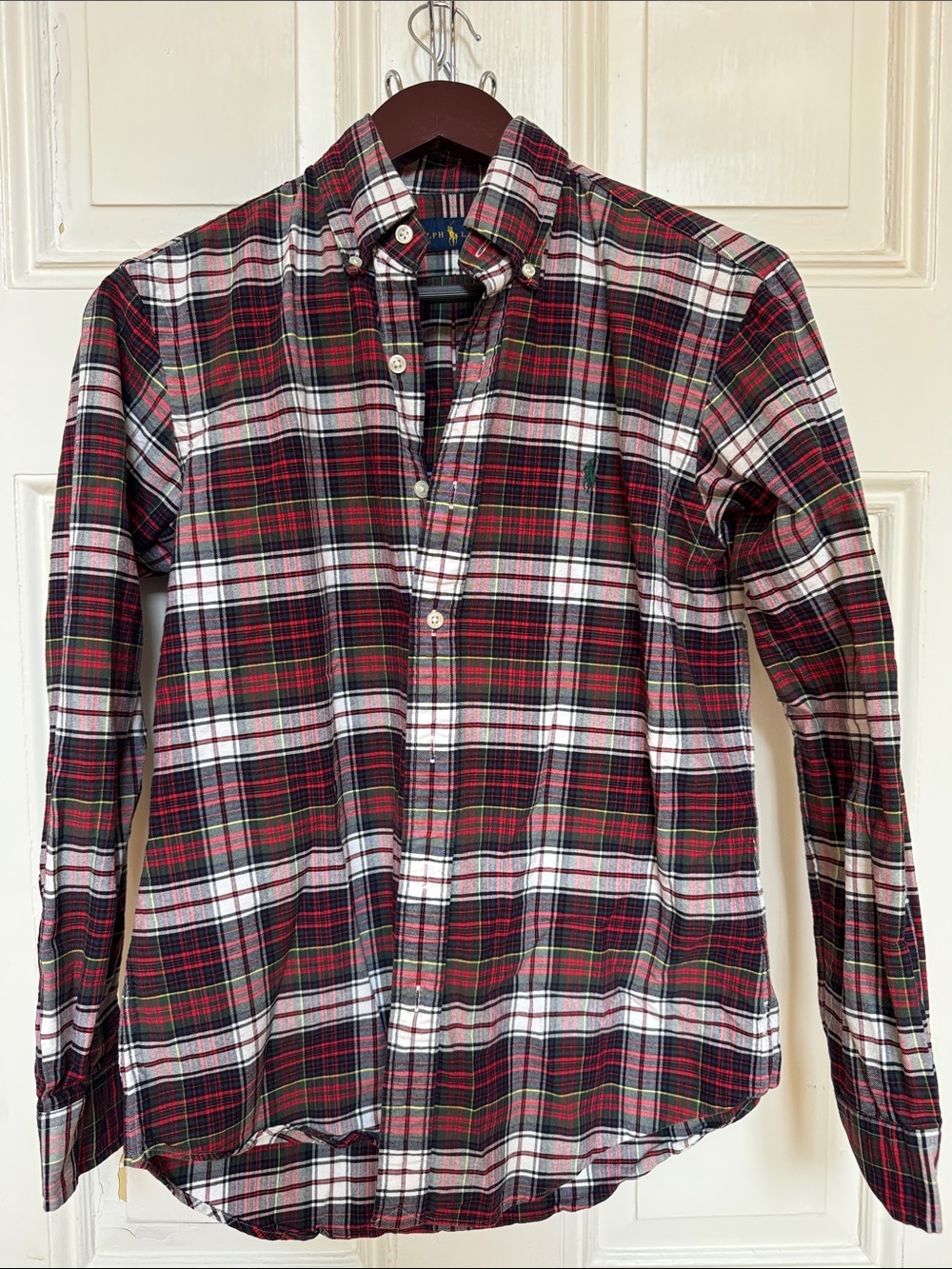 Ralph Lauren Red and Green Plaid Button-Down Shirt